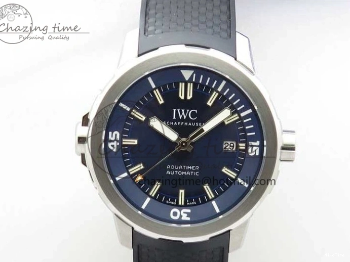 MIROTIME 0124 RelaxedFit Aquatimer Automatic IW329004 V6F 1:1 Best Edition Blue Dial on Rubber Strap MIYOTA 7095